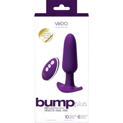Bump Plus Rechargeable Remote-Controlled Anal Vibrator - Deep Purple