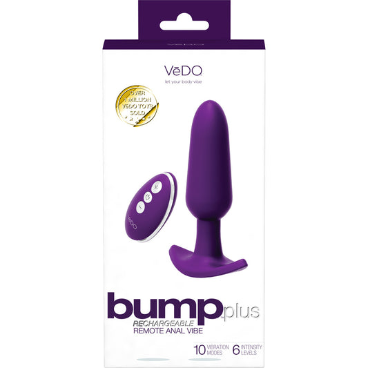 Bump Plus Rechargeable Remote-Controlled Anal Vibrator - Deep Purple