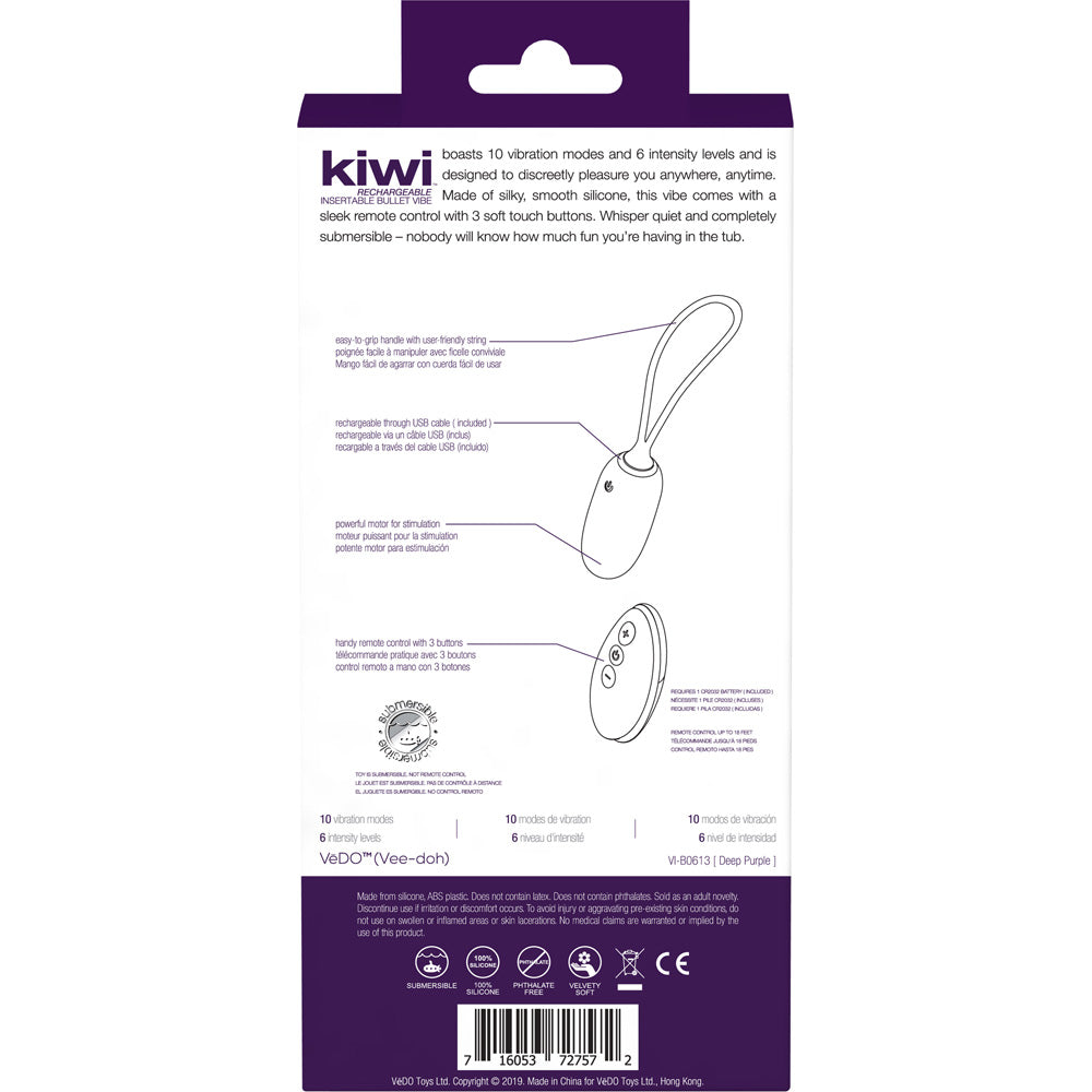 Kiwi Rechargeable Insertible Bullet Deep Purple