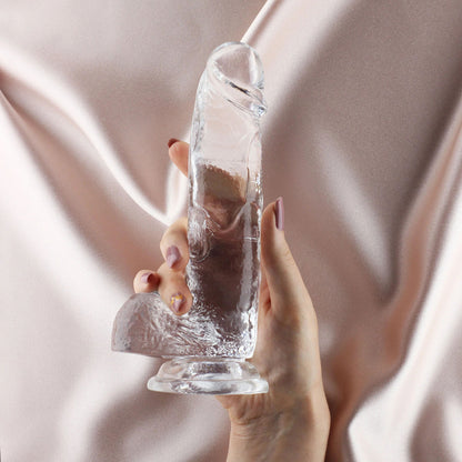 Derek 8'' Dildo With Suction Cup Clear