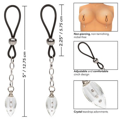 Nipple Play Non-Piercing Nipple Jewelry Crystal Teardrop Clip-On