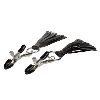Nipple Clamps with Tassels – Black, Playful Sensual BDSM Accessory