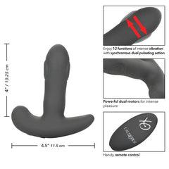 Eclipse Remote Control Dual Pulsating Probe - Wireless Vibrating Anal Massager with Dual Motors for Intense Stimulation