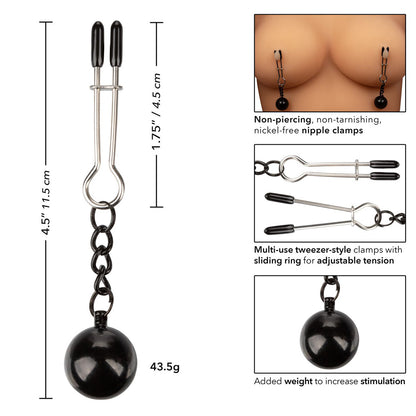 Weighted Nipple Clamps with Tweezer Grip – Nipple Grips for Precise BDSM Clamping