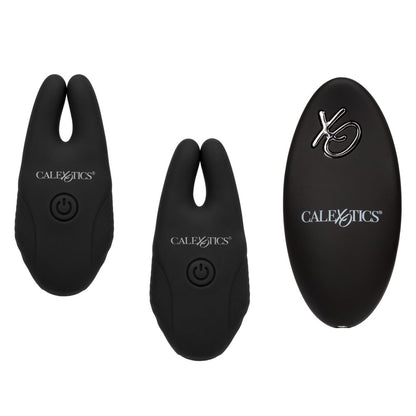 Silicone Nipple Clamps with Remote Control - Black