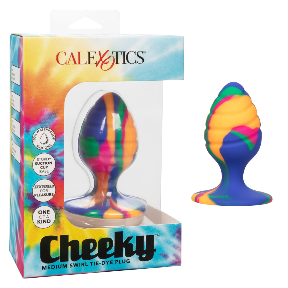 Cheeky Medium Swirl Tie-Dye Anal Plug