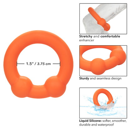 Alpha Liquid Silicone Dual Ball Ring - Unisex Flexible Silicone Ring for Everyday Wear
