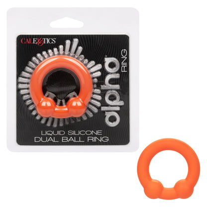 Alpha Liquid Silicone Dual Ball Ring - Unisex Flexible Silicone Ring for Everyday Wear