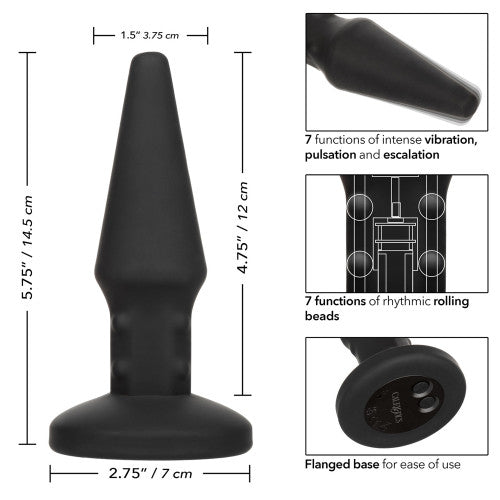 Bionic Beaded Rimming Probe - Vibrating Anal Massager with Rotating Beads for Intense Stimulation