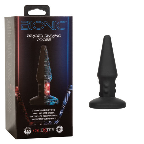 Bionic Beaded Rimming Probe - Vibrating Anal Massager with Rotating Beads for Intense Stimulation