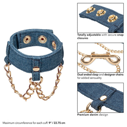 Ride 'Em Premium Denim Collection Wrist Cuffs