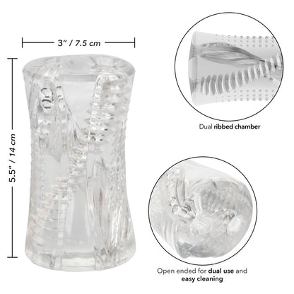 Cyclone Dual Ribbed Stroker – Textured Male Masturbation Sleeve for Enhanced Stimulation