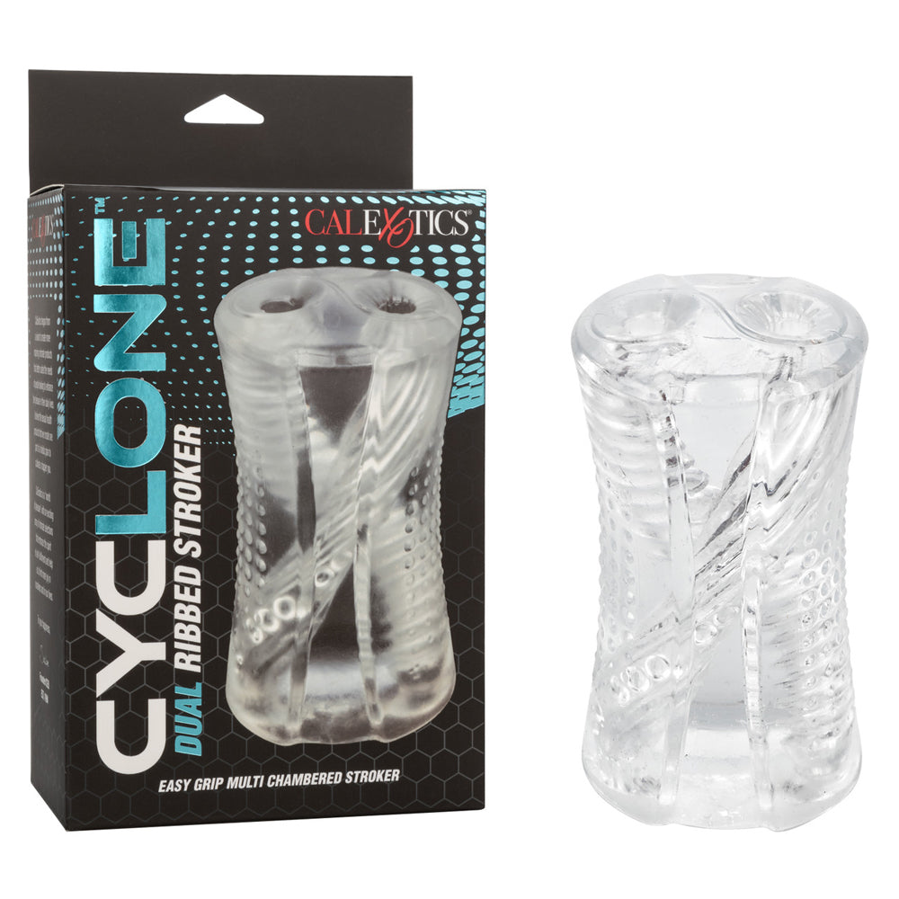 Cyclone Dual Ribbed Stroker – Textured Male Masturbation Sleeve for Enhanced Stimulation