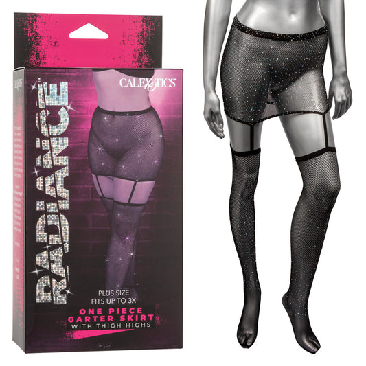 Radiance Plus-Size One-Piece Garter Skirt with Thigh-Highs