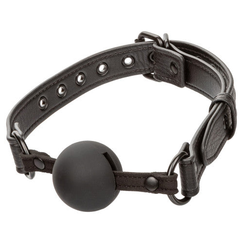 Nocturnal Collection Silicone Ball Gag – Adjustable PU Leather Strap
