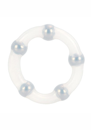 Cock Ring Metallic Bead Silicone Ring – Sleek and Powerful Performance