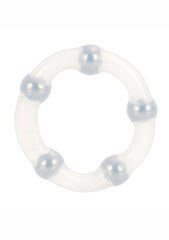 Cock Ring Metallic Bead Silicone Ring – Sleek and Powerful Performance