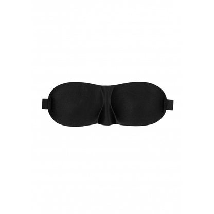 Ouch! Black & White Satin Curvy Eye Mask with Elastic Straps – Comfortable Adjustable Blindfold for Sensory Play