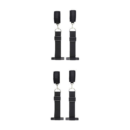 Ouch! Black & White Adjustable Door Restraint Kit for Bedroom Bondage Play