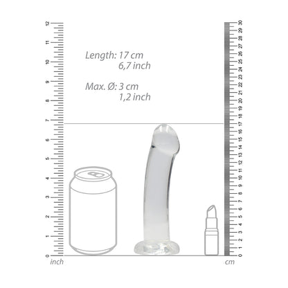 Non Realistic Dildo With Suction Cup 6.7" Transparent