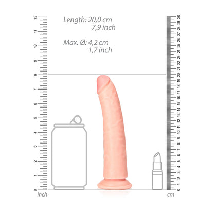 Slim Realistic Dildo Without Balls With Suction Cup 7'' Flesh