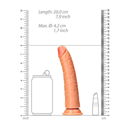 Slim Realistic Dildo Without Balls With Suction Cup 7'' Tan