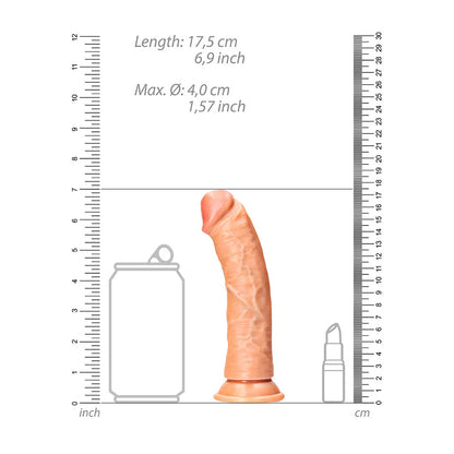 Curved Realistic Dildo Without Balls With Suction Cup 6'' Tan