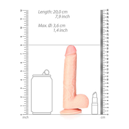 Straight Realistic Dildo With Balls And Suction Cup 7'' Flesh
