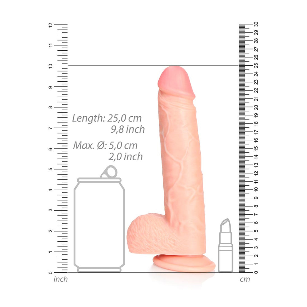 Straight Realistic Dildo With Balls And Suction Cup 9'' Flesh