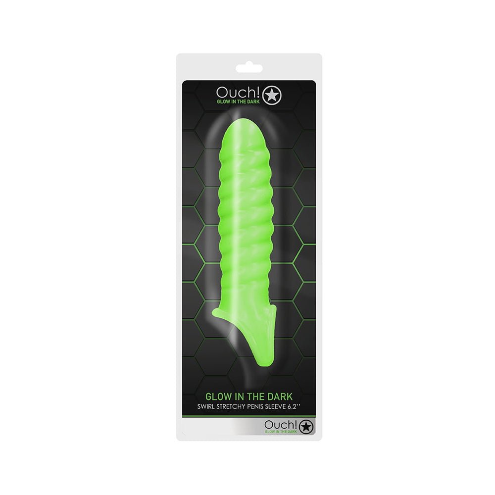 Ouch! Swirl Stretchy Penis Sleeve Glow In The Dark