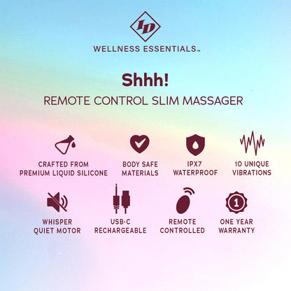ID Shhh! Remote Control Slim Massager