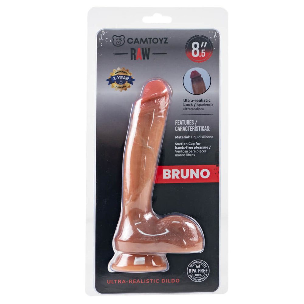 Raw Bruno 8.5″ Ultra‑Realistic Silicone Dildo – Real Skin Texture with Suction Cup Base