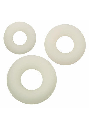 Cock Ring Set – Alpha Glow in the Dark Liquid Silicone 3-Piece for Unstoppable Performance