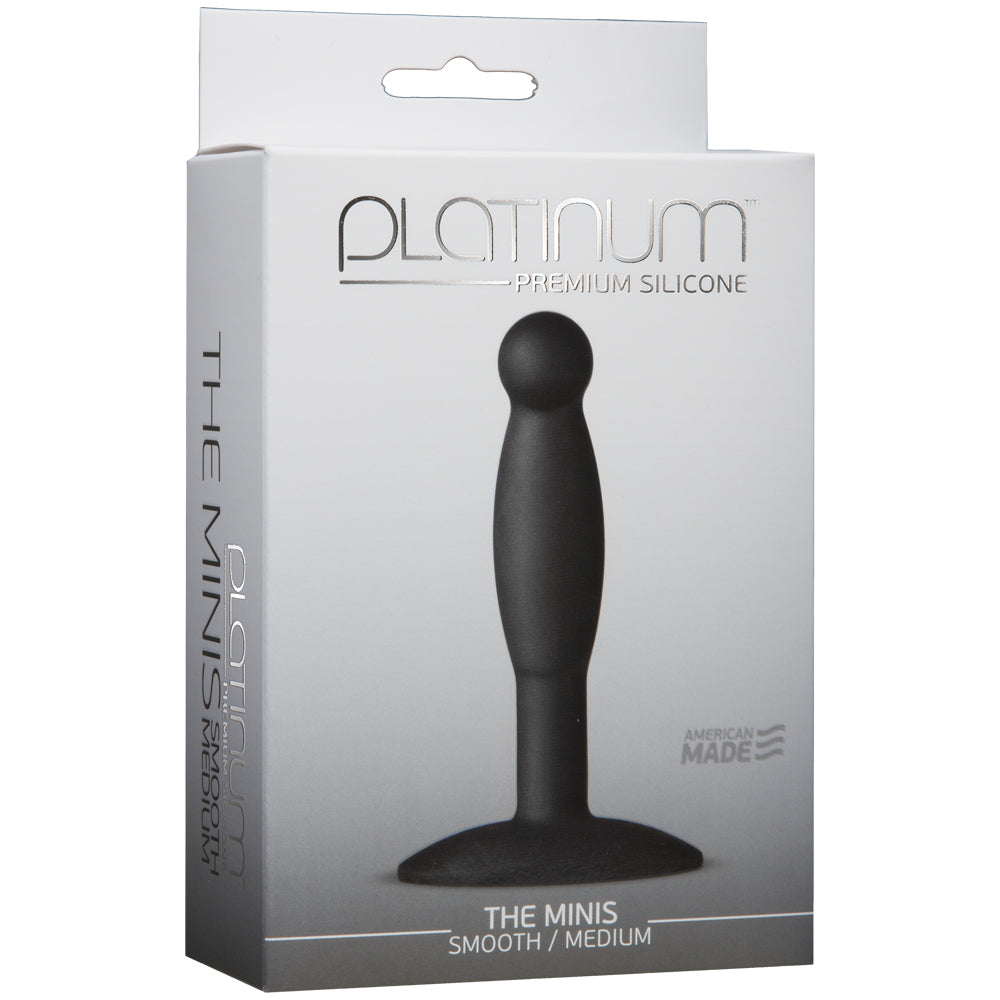Platinum Premium Silicone The Minis Smooth Medium Black - Silicone Sex Toy