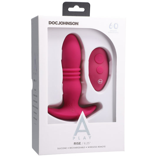 A-Play Rise Rechargeable Silicone Anal Plug with Remote – Pink