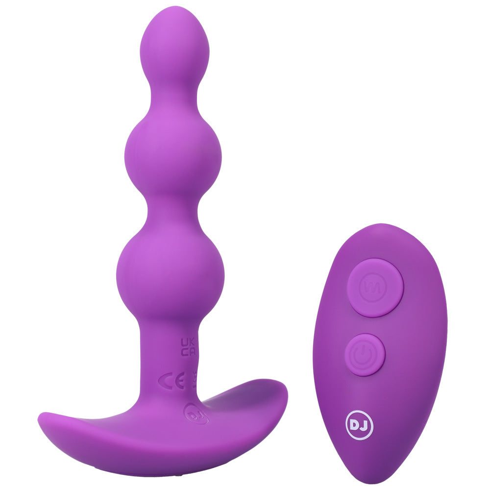 A-Play Beaded Silicone Anal Plug with Remote – Rechargeable, Purple