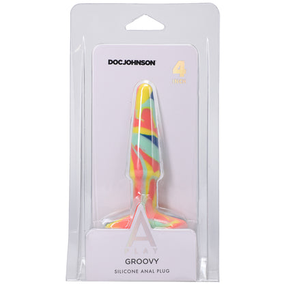 A-Play Groovy Silicone Anal Plug 4-Inch Sunrise
