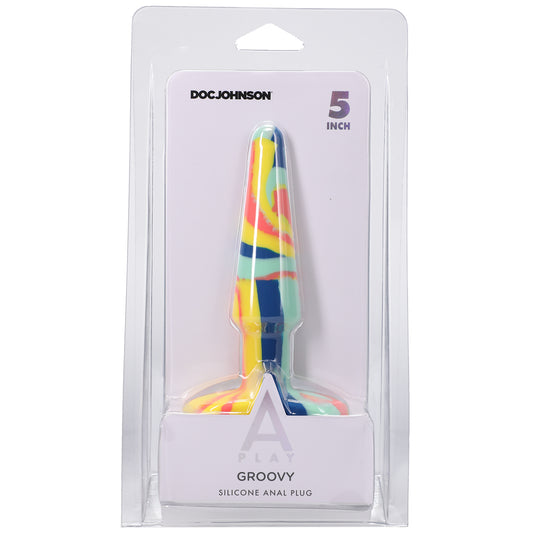A-Play Groovy Silicone Anal Plug - 5-Inch Sunrise