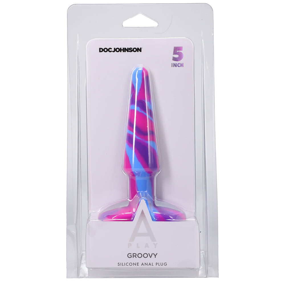 A-Play Groovy Silicone Anal Plug 5-Inch Berry