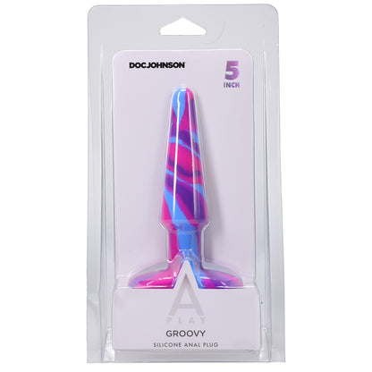 A-Play Groovy Silicone Anal Plug 5-Inch Berry