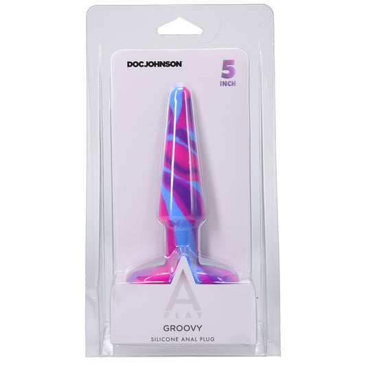 A-Play Groovy Silicone Anal Plug 5-Inch Berry