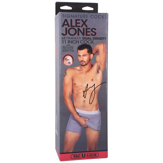 Signature Cocks Alex Jones 11" Ultraskyn Cock With Removable Vac-U-Lock Suction Cup Caramel