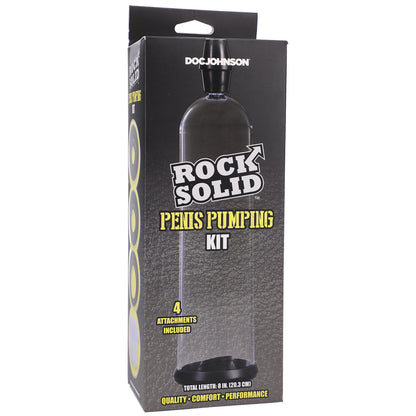 Rock Solid Penis Pump Kit - Black and Clear Vacuum Erection Pump