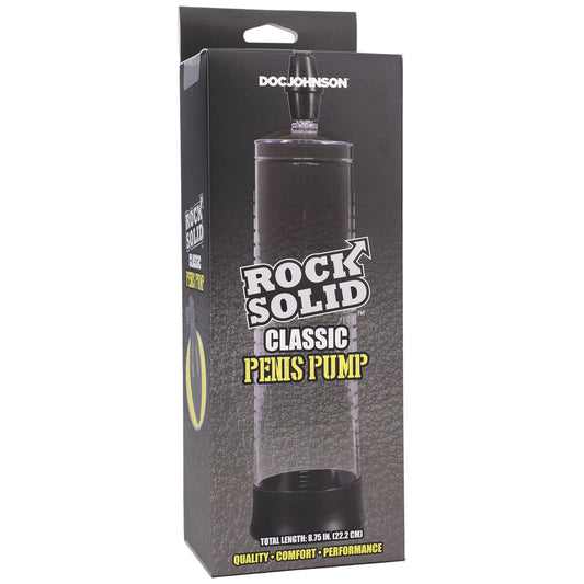 Rock Solid Classic Penis Pump - Black/Clear Vacuum Pump for Men