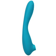 Suction Clitoral Stimulator with Bendable G-Spot Vibrator - Rechargeable Teal