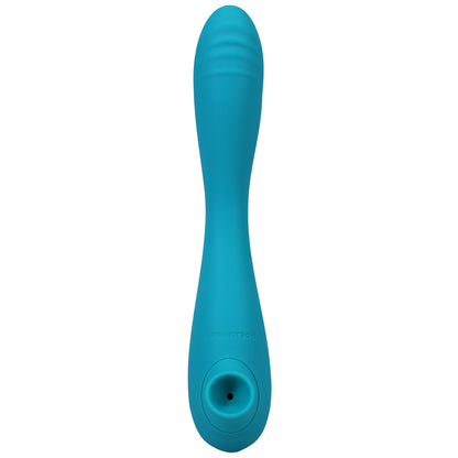 Suction Clitoral Stimulator with Bendable G-Spot Vibrator - Rechargeable Teal
