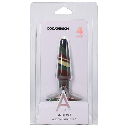 A-Play Groovy Silicone Anal Plug 4" Camouflage