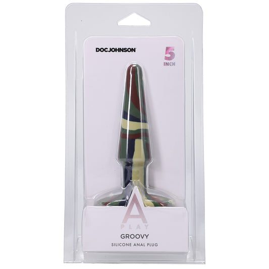 A-Play Groovy Silicone Anal Plug 5" Camouflage