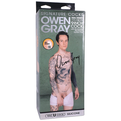 Signature Cocks Owen Gray 9" Silicone Cock With Removable Vac-U-Lock Suction Cup Vanilla