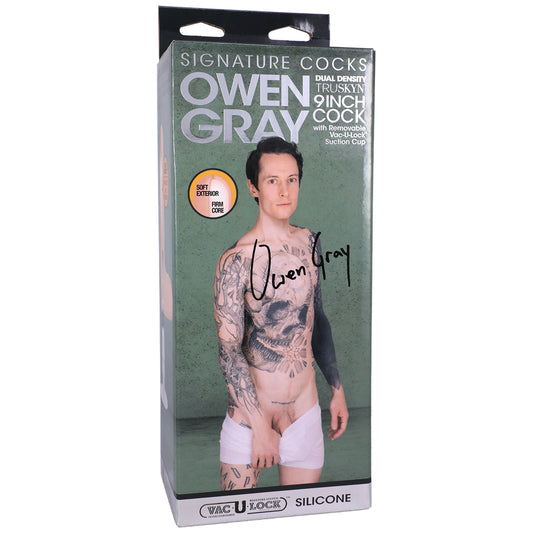 Signature Cocks Owen Gray 9" Silicone Cock With Removable Vac-U-Lock Suction Cup Vanilla